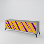 DREAMS COME TRUE Mueble de TV de 3 Puertas en Acabado Gris