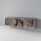 GOLDEN TIDES 3-Door TV Stand in Grey Finish