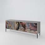 GOLDEN TIDES 3-Door TV Stand in Grey Finish