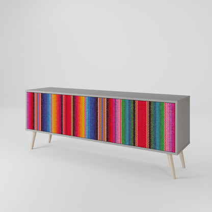 ETHNIC MEXICAN Mueble de TV de 3 Puertas