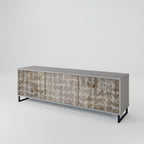 SLIGHTLY BLURRED Mueble de TV de 3 Puertas en Acabado Gris