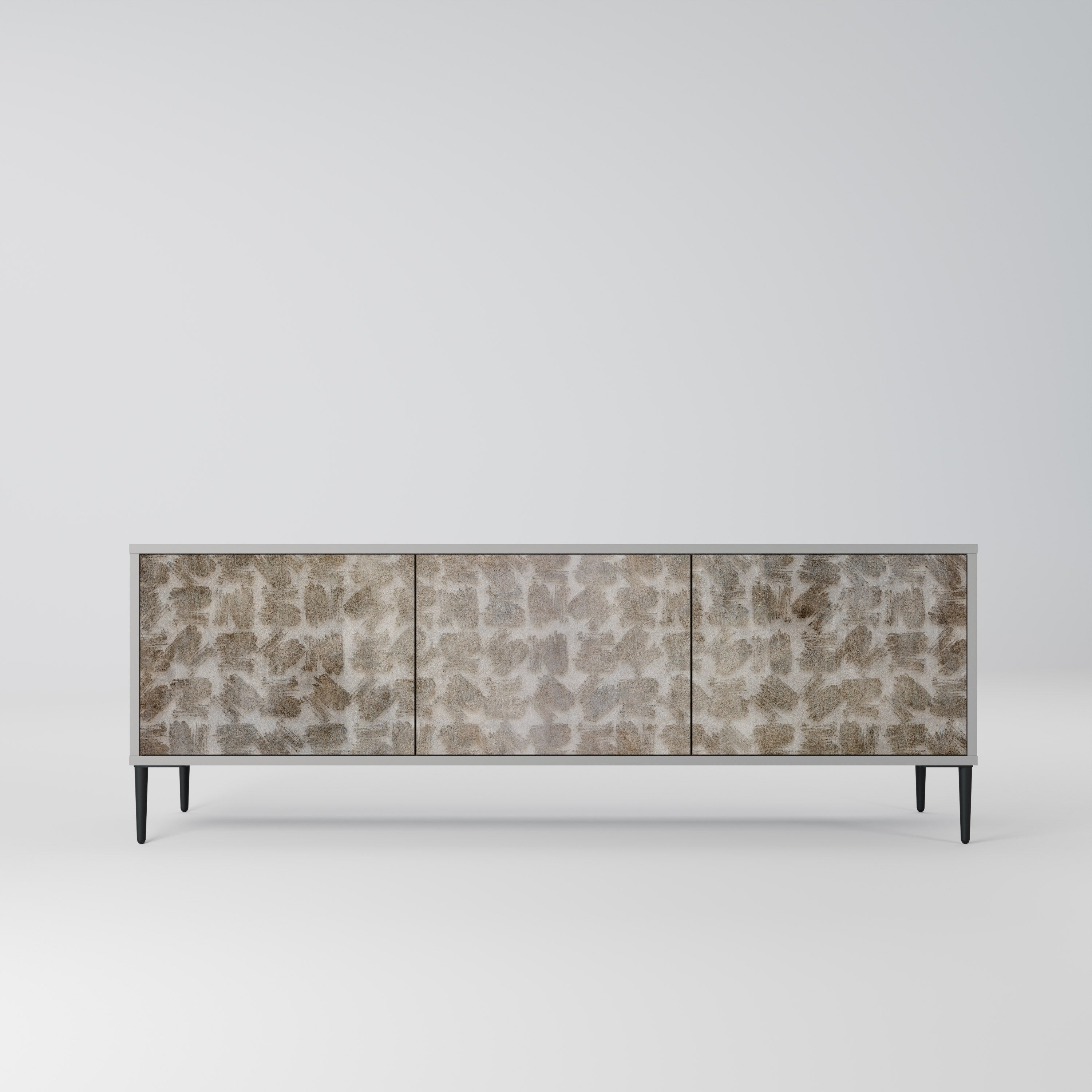 SLIGHTLY BLURRED 3-Door TV Stand in Grey Finish