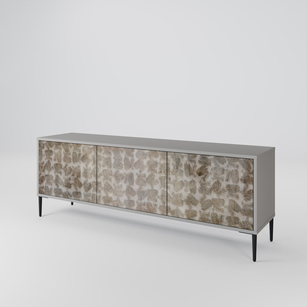 SLIGHTLY BLURRED 3-Door TV Stand in Grey Finish