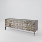 SLIGHTLY BLURRED Mueble de TV de 3 Puertas en Acabado Gris