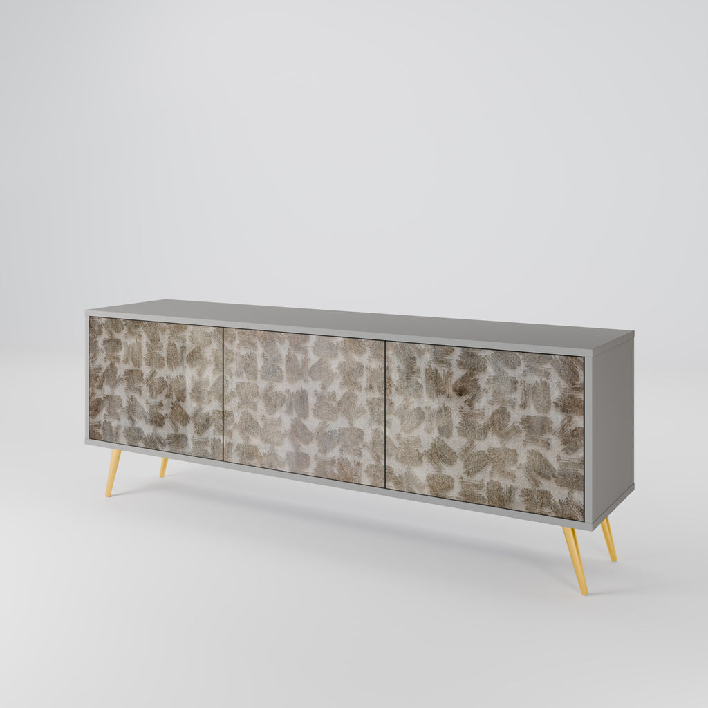 SLIGHTLY BLURRED 3-Door TV Stand in Grey Finish