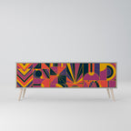 ELECTRIC PATTERNS Mueble de TV de 3 Puertas en Acabado Gris