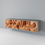 PRISM MOSAIC Mueble de TV de 3 Puertas en Acabado Gris