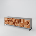 PRISM MOSAIC Mueble de TV de 3 Puertas en Acabado Gris