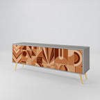 PRISM MOSAIC Mueble de TV de 3 Puertas en Acabado Gris