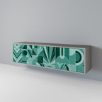 HARMONIC GRID Mueble de TV de 3 Puertas en Acabado Gris