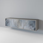 MUTED ARC Mueble de TV de 3 Puertas en Acabado Gris