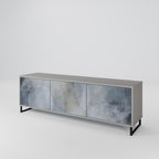 MUTED ARC Mueble de TV de 3 Puertas en Acabado Gris