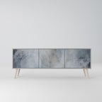 MUTED ARC Mueble de TV de 3 Puertas en Acabado Gris