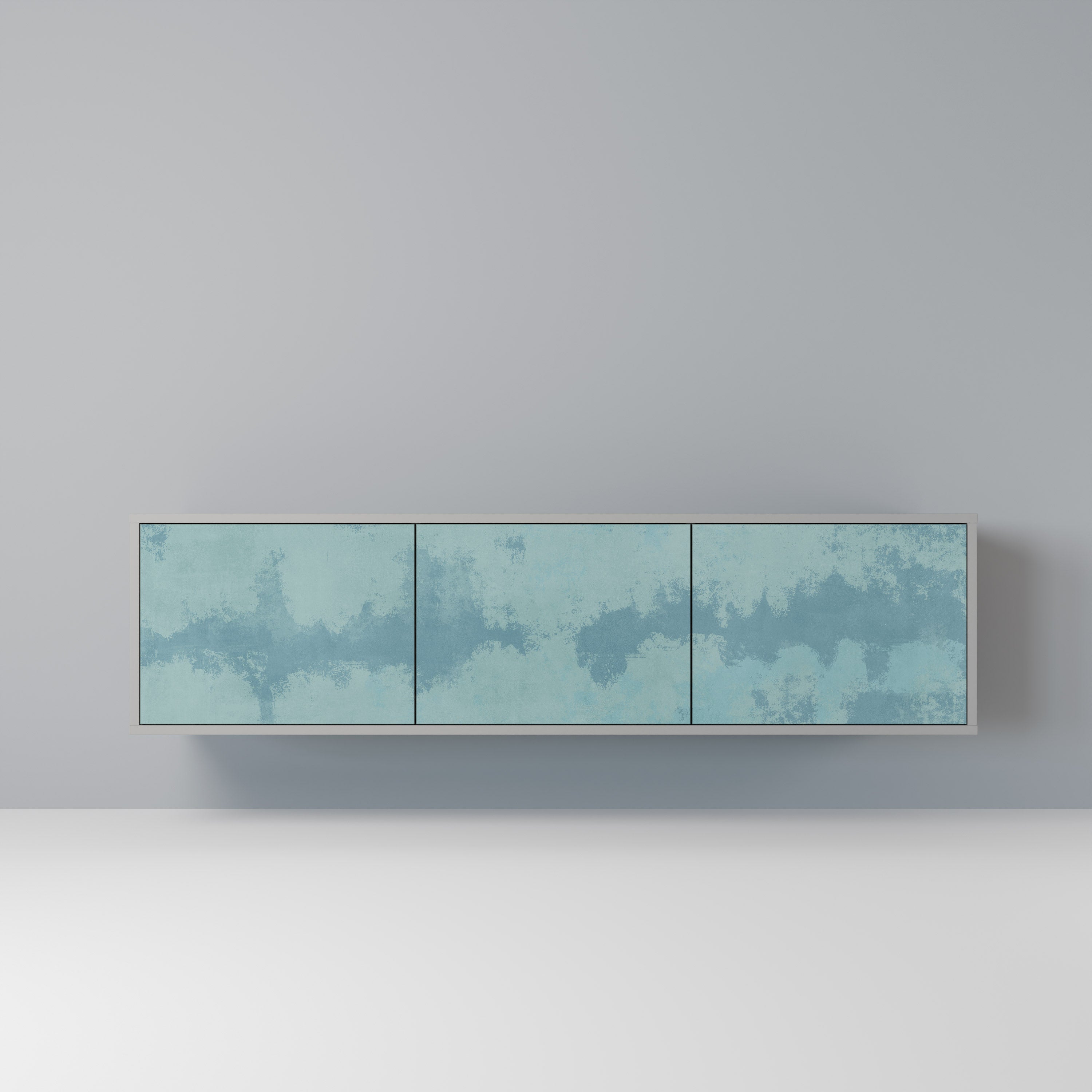 SKY WASH 3-Door TV Stand in Grey Finish