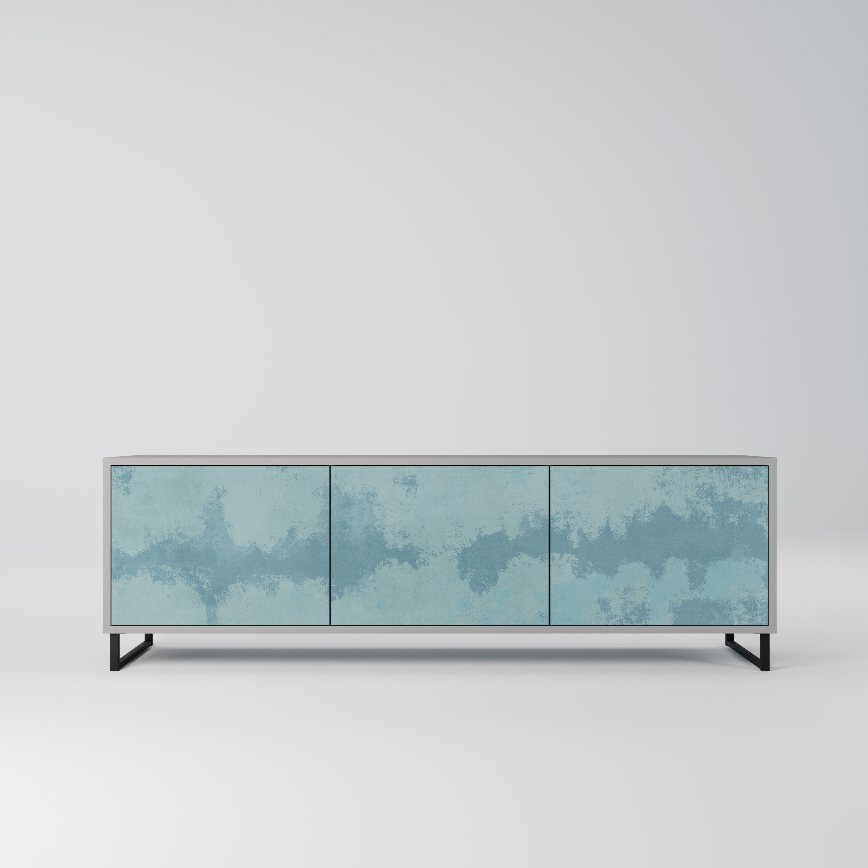 SKY WASH 3-Door TV Stand in Grey Finish