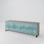 SKY WASH Mueble de TV de 3 Puertas en Acabado Gris