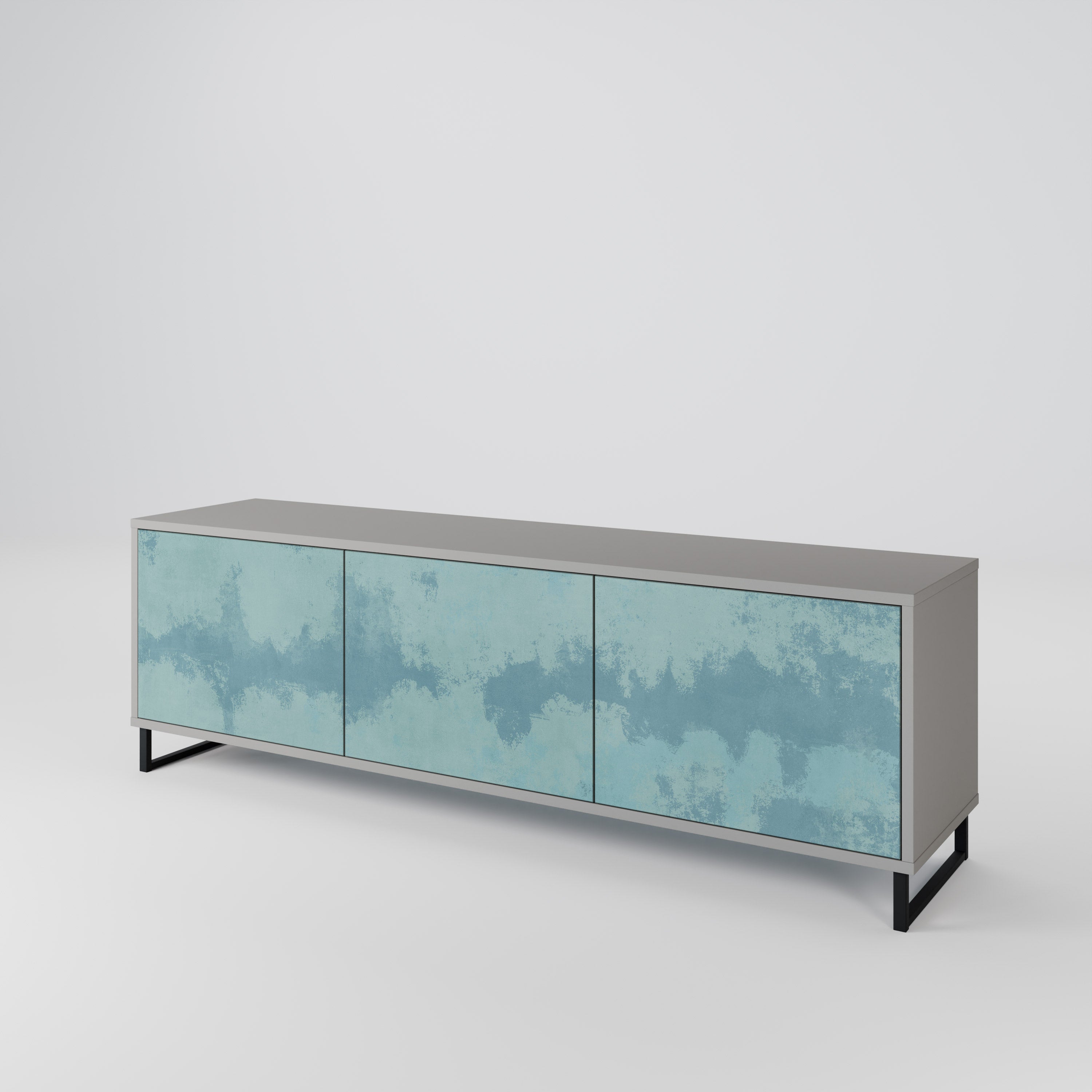 SKY WASH 3-Door TV Stand in Grey Finish