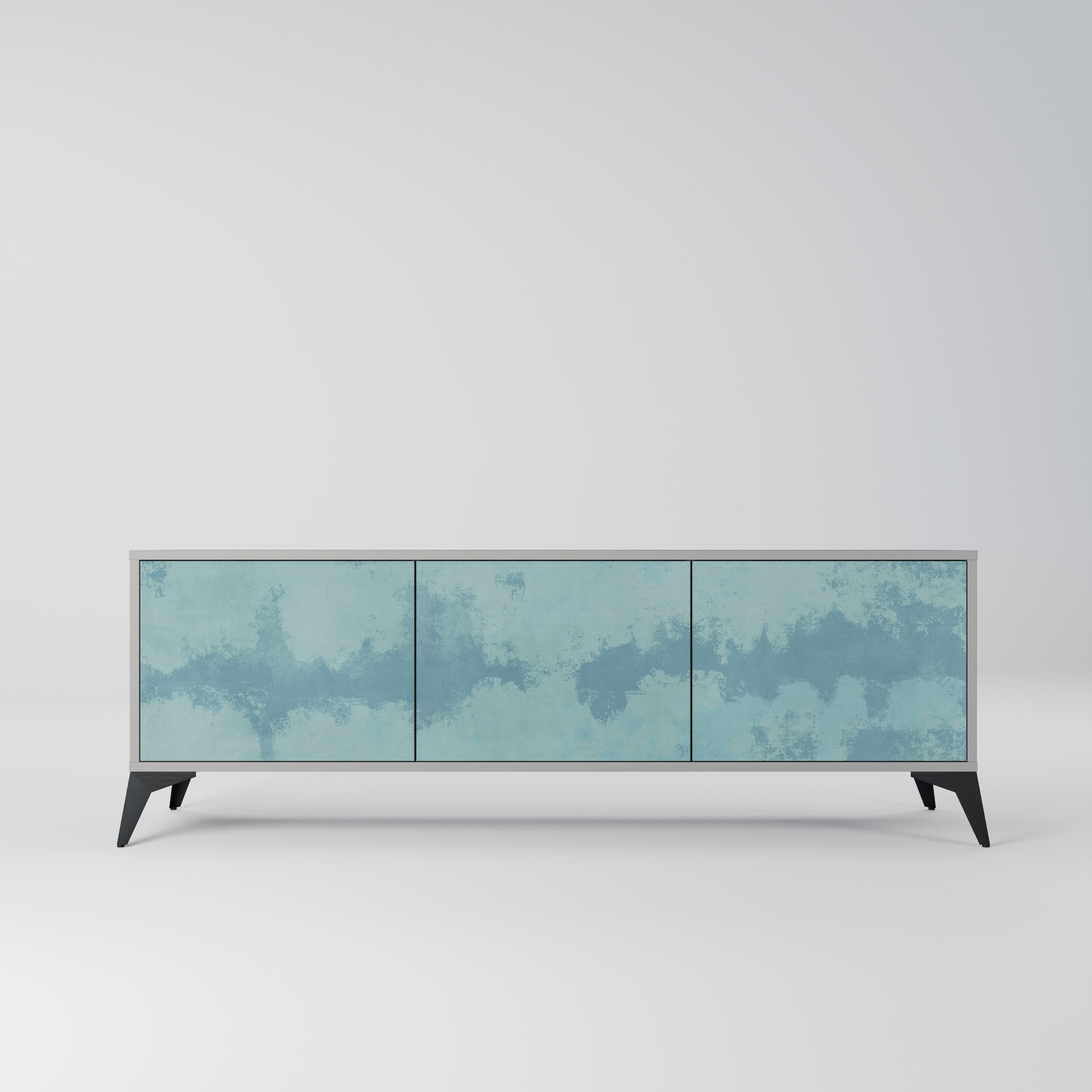 SKY WASH 3-Door TV Stand in Grey Finish