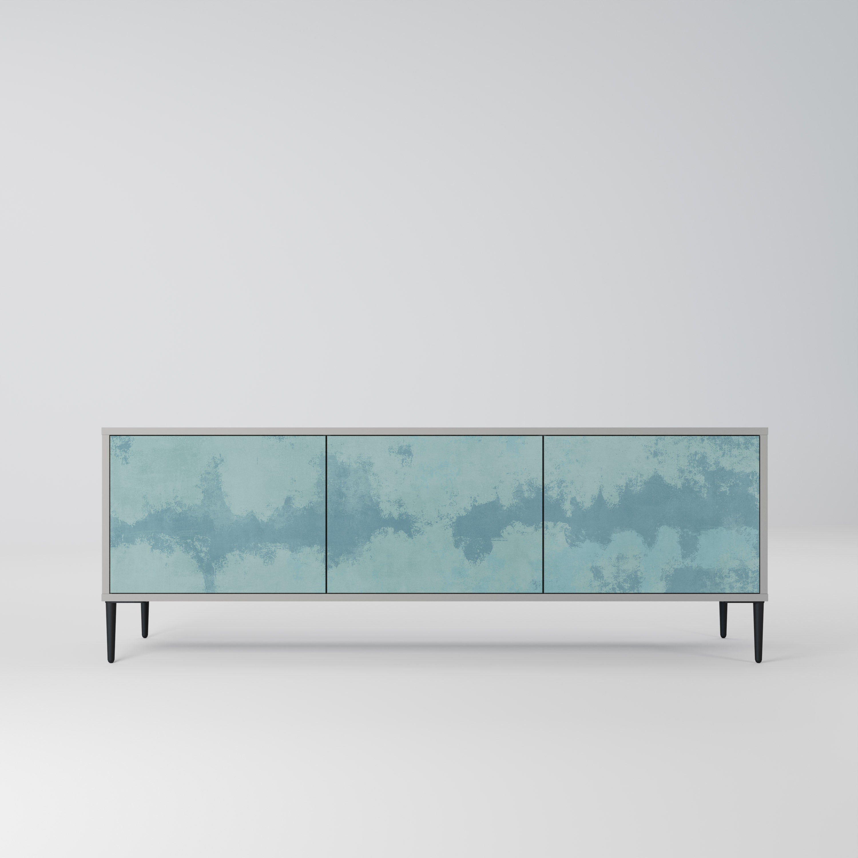 SKY WASH 3-Door TV Stand in Grey Finish
