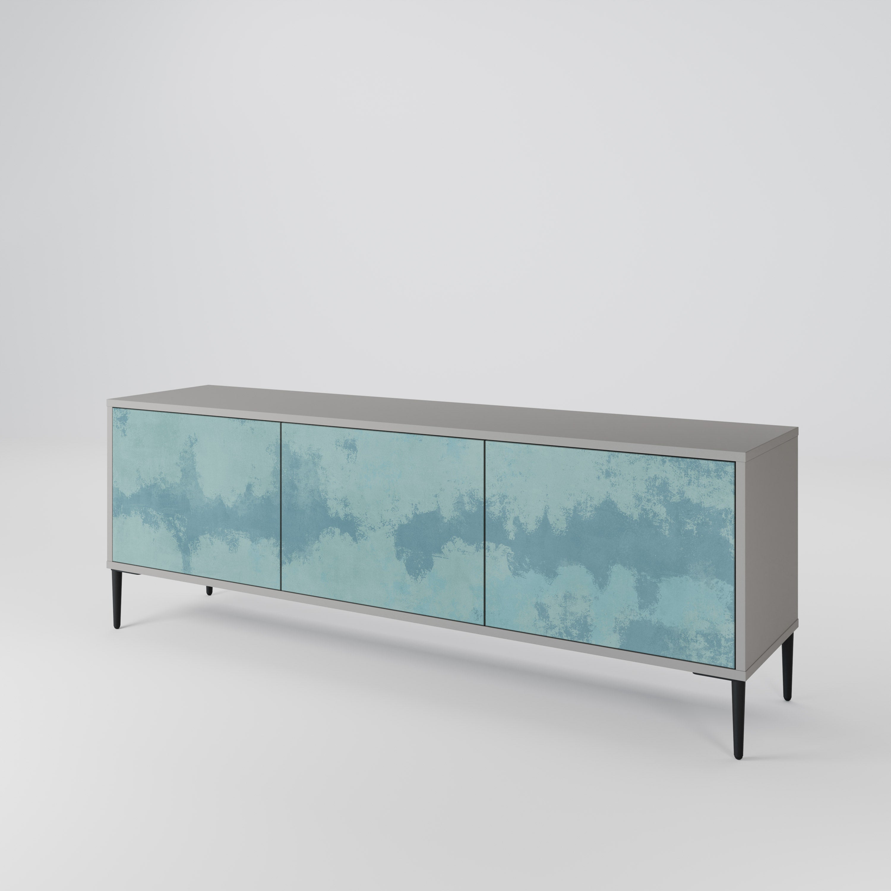 SKY WASH 3-Door TV Stand in Grey Finish
