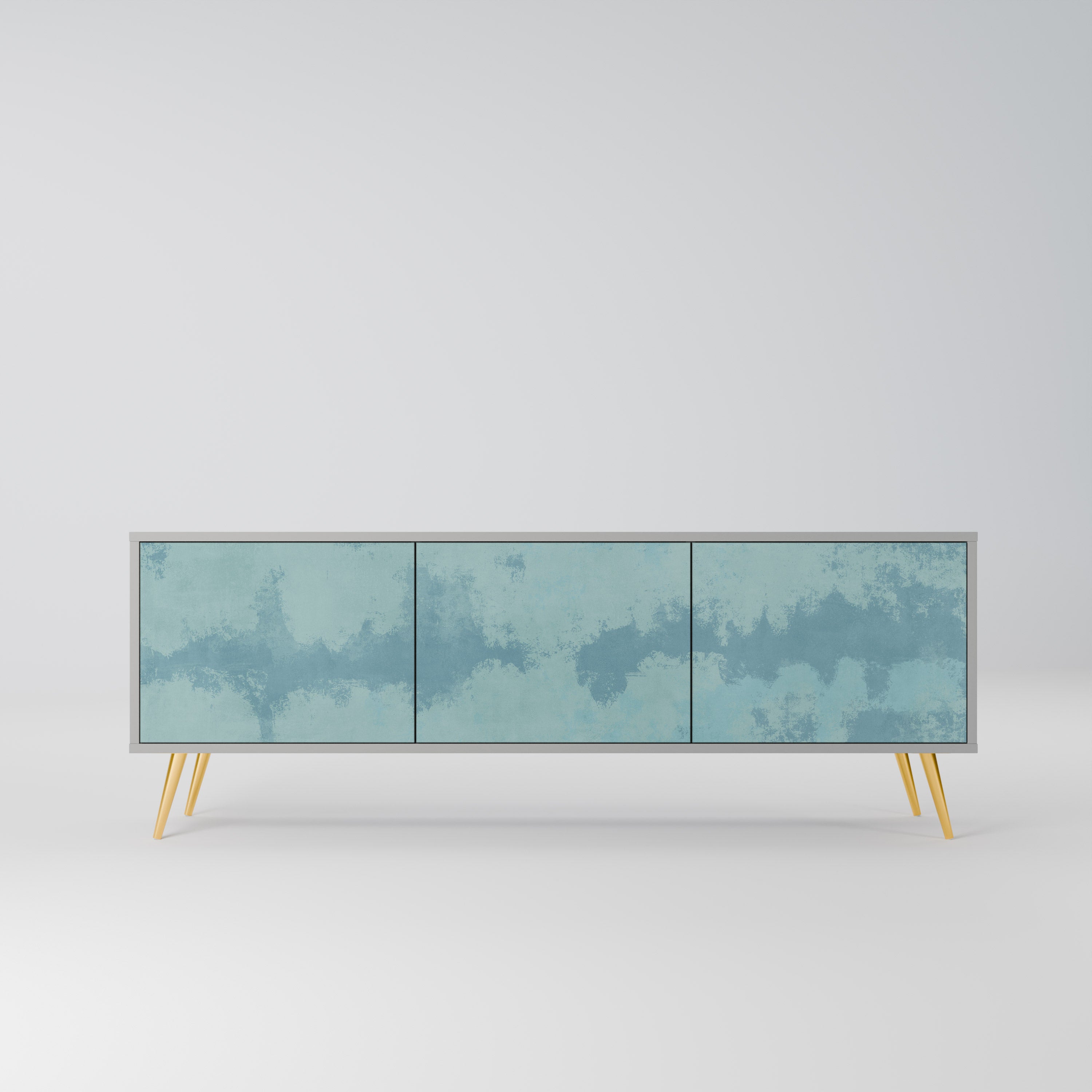 SKY WASH 3-Door TV Stand in Grey Finish