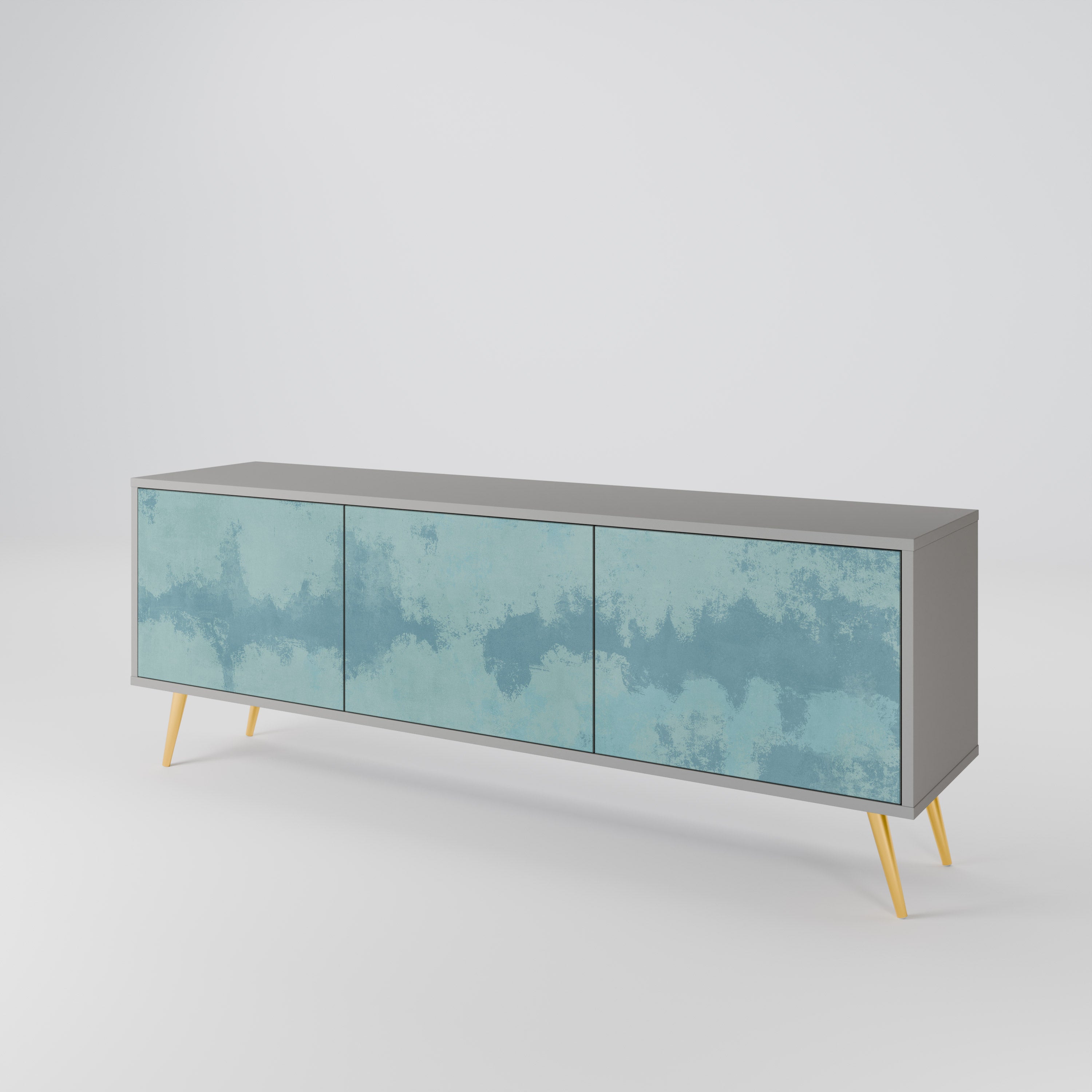 SKY WASH 3-Door TV Stand in Grey Finish