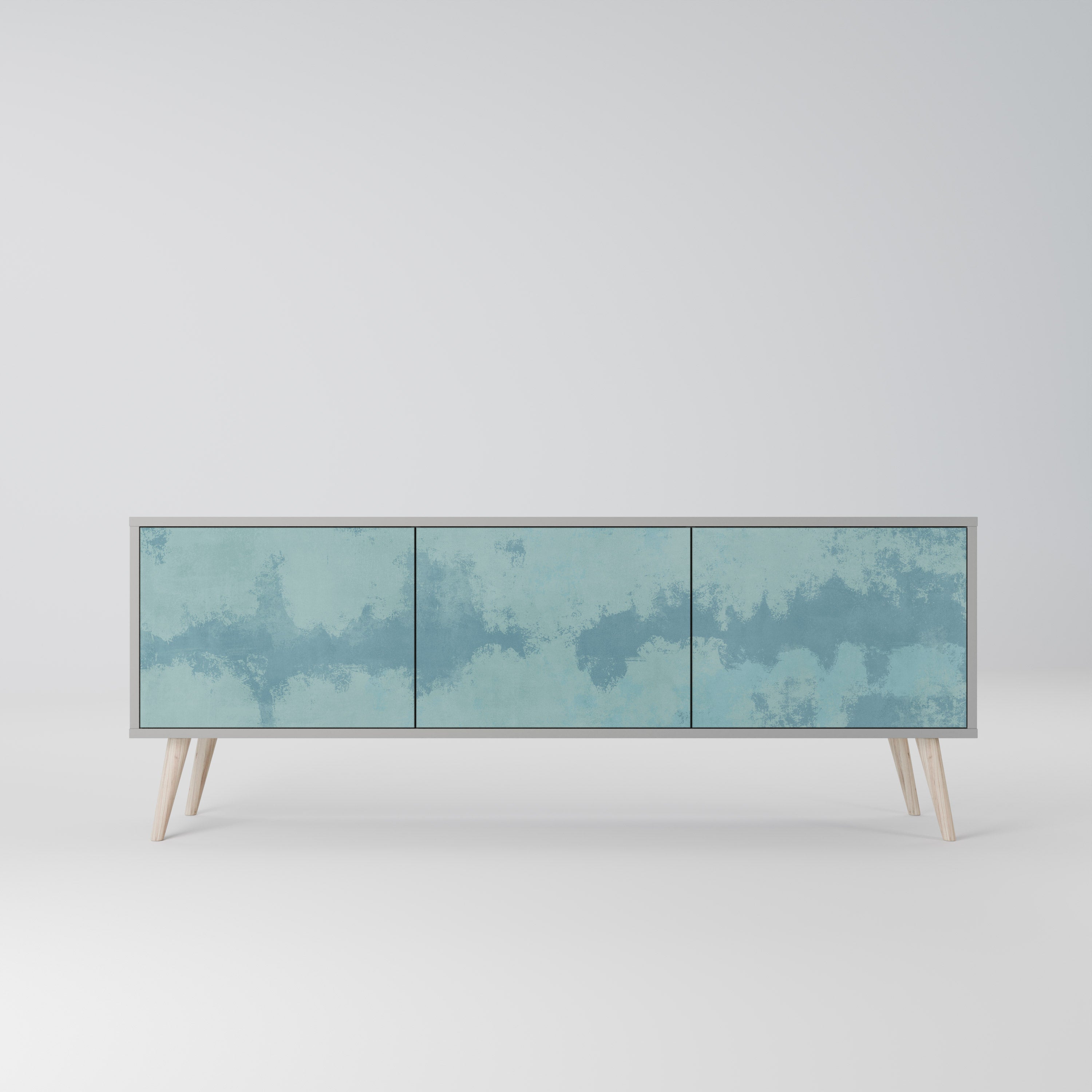 SKY WASH 3-Door TV Stand in Grey Finish