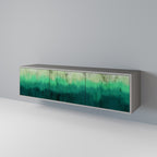 NORTHERN LIGHTS Mueble de TV de 3 Puertas en Acabado Gris