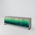 NORTHERN LIGHTS Mueble de TV de 3 Puertas en Acabado Gris