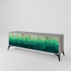 NORTHERN LIGHTS Mueble de TV de 3 Puertas en Acabado Gris