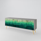 NORTHERN LIGHTS Mueble de TV de 3 Puertas en Acabado Gris