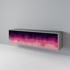 AURORA BOREALIS Mueble de TV de 3 Puertas en Acabado Gris