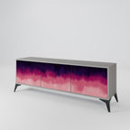 AURORA BOREALIS Mueble de TV de 3 Puertas en Acabado Gris