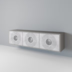 SOLID CIRCLES 3-Door TV Stand in Grey Finish