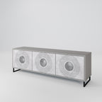 SOLID CIRCLES 3-Door TV Stand in Grey Finish