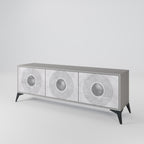 SOLID CIRCLES 3-Door TV Stand in Grey Finish