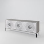 SOLID CIRCLES 3-Door TV Stand in Grey Finish