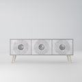 SOLID CIRCLES 3-Door TV Stand in Grey Finish