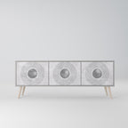 SOLID CIRCLES 3-Door TV Stand in Grey Finish