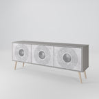 SOLID CIRCLES 3-Door TV Stand in Grey Finish