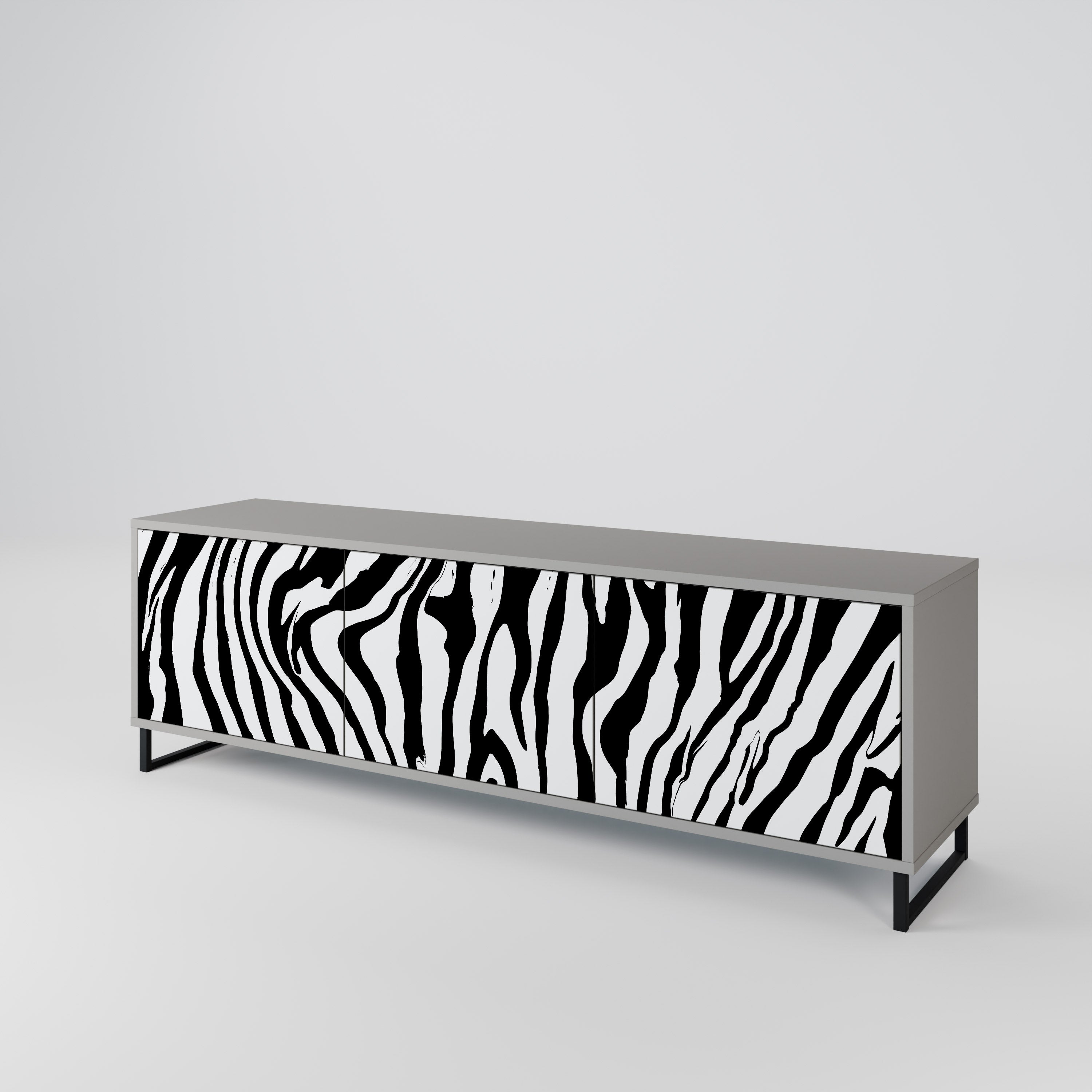 SPLENDID ZEBRA 3-Door TV Stand in Grey Finish