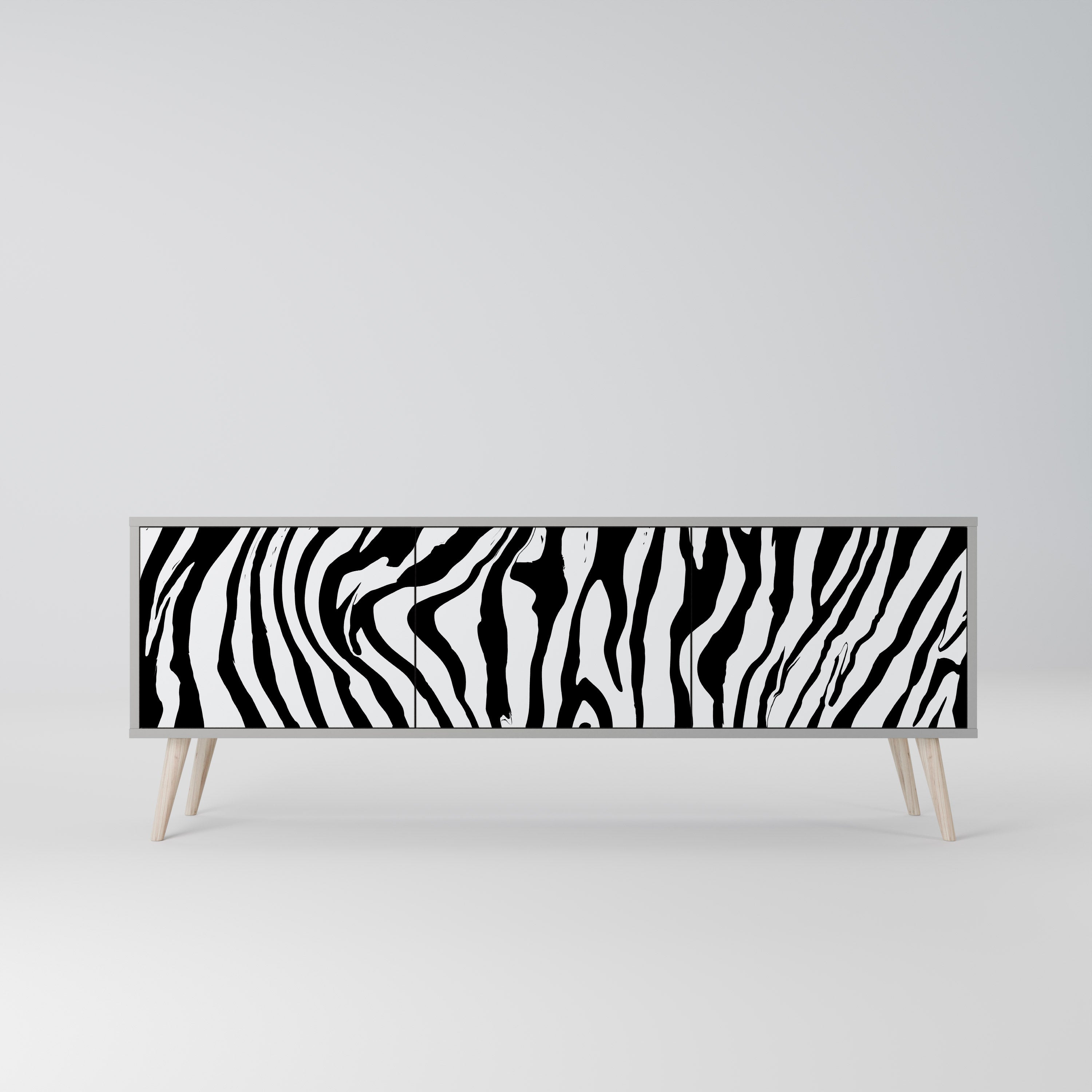 SPLENDID ZEBRA 3-Door TV Stand in Grey Finish