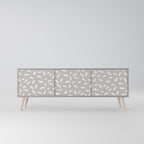 PASSING SECONDS Mueble de TV de 3 Puertas en Acabado Gris