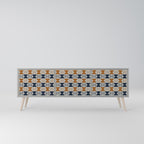 REFLECTION RANGE 3-Door TV Stand in Grey Finish