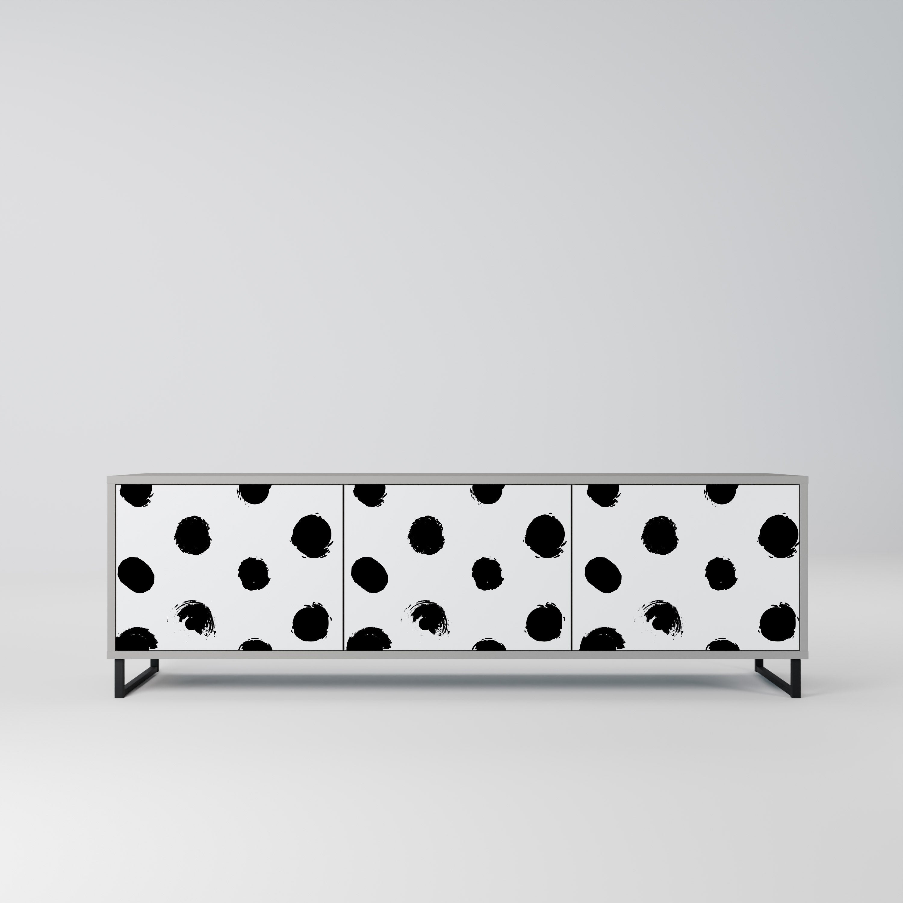 SLIPPING MINUTES 3-Door TV Stand in Grey Finish
