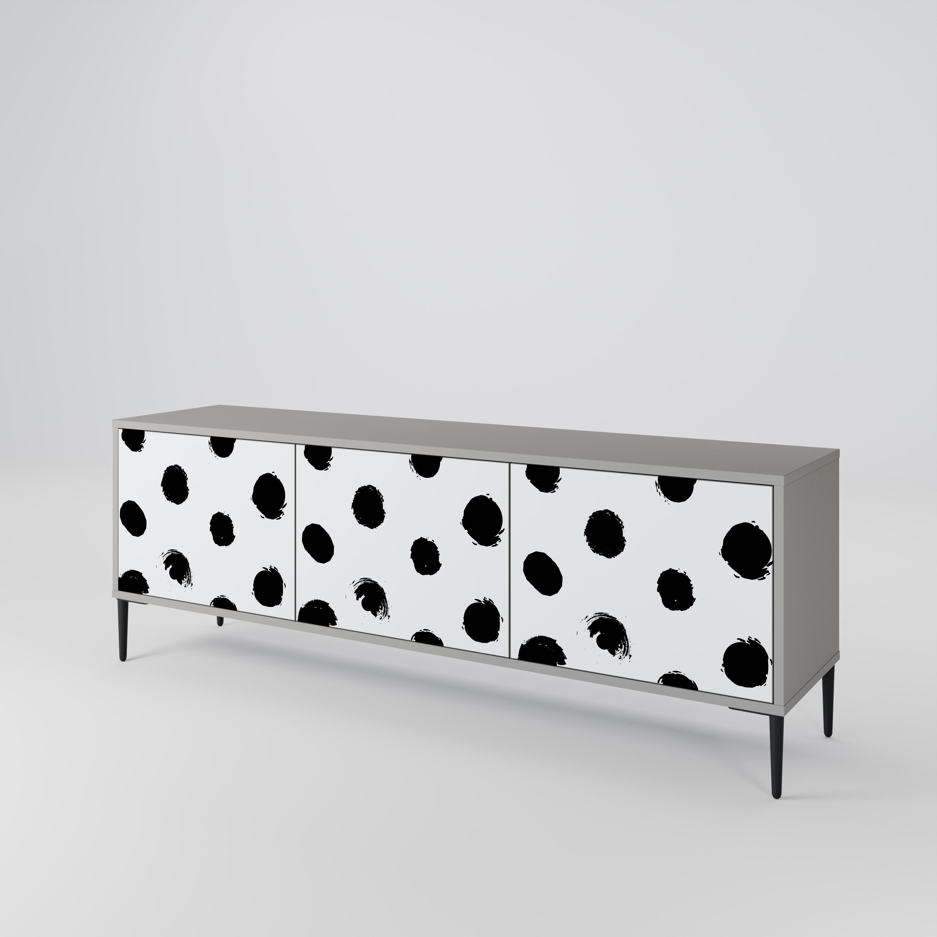 SLIPPING MINUTES 3-Door TV Stand in Grey Finish