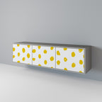 RADIANT REVERIE Mueble de TV de 3 Puertas en Acabado Gris