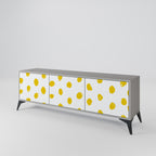 RADIANT REVERIE Mueble de TV de 3 Puertas en Acabado Gris