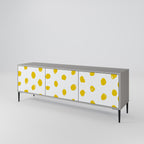 RADIANT REVERIE Mueble de TV de 3 Puertas en Acabado Gris