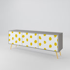 RADIANT REVERIE Mueble de TV de 3 Puertas en Acabado Gris